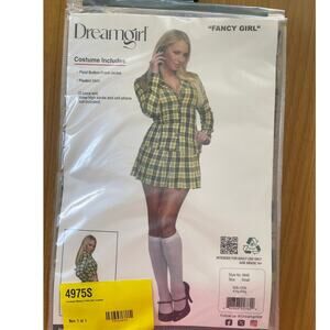 New Small Clueless School Girl Plaid Costume Includes Jacket and Pleated Skirt